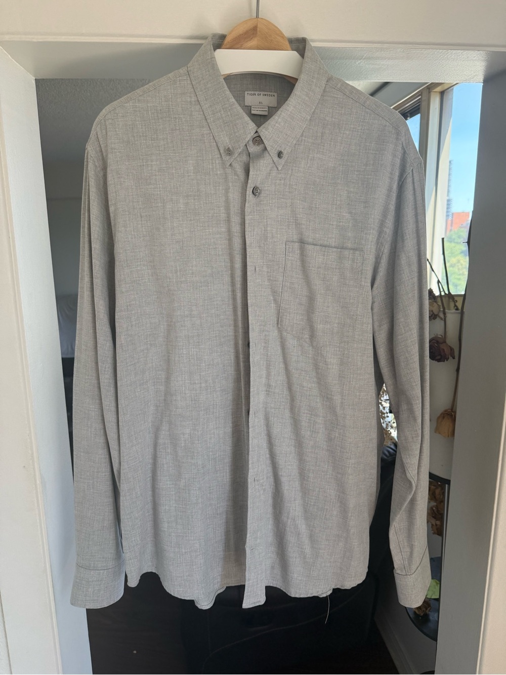 Tiger of Sweden Button Down Herringbone Dress Shirt XL